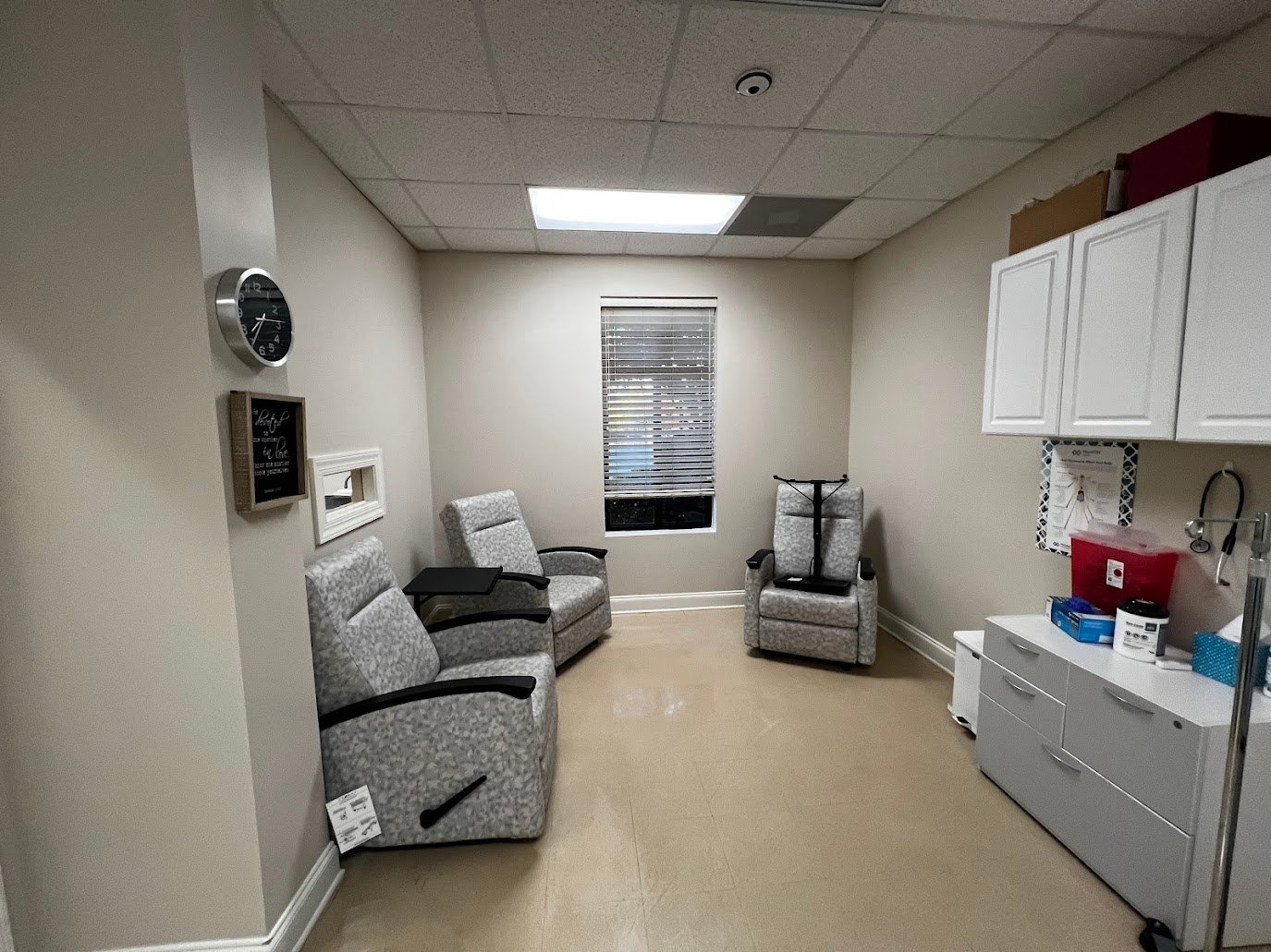 IV therapy room at 1258 Mann Drive Unit 100 medical office condo in Matthews, North Carolina